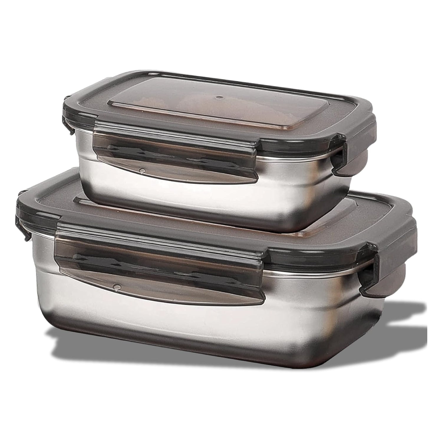 Steel Lunch Box Set – Leak Proof, Airtight, BPA Free – 350ml & 550ml Tiffin for Office/School