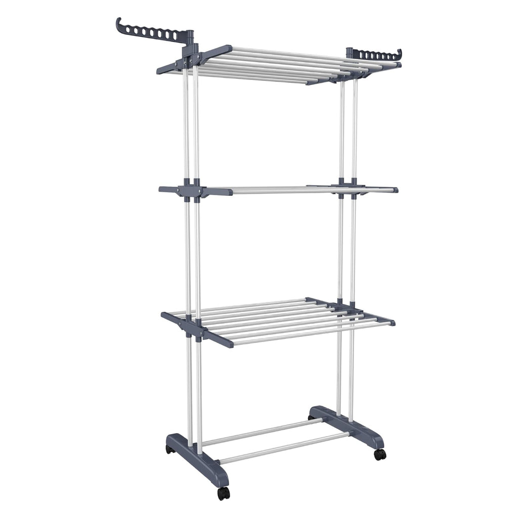 4-Tier Foldable Stainless Steel Clothes Drying Rack with Wheels – Portable & Heavy Duty