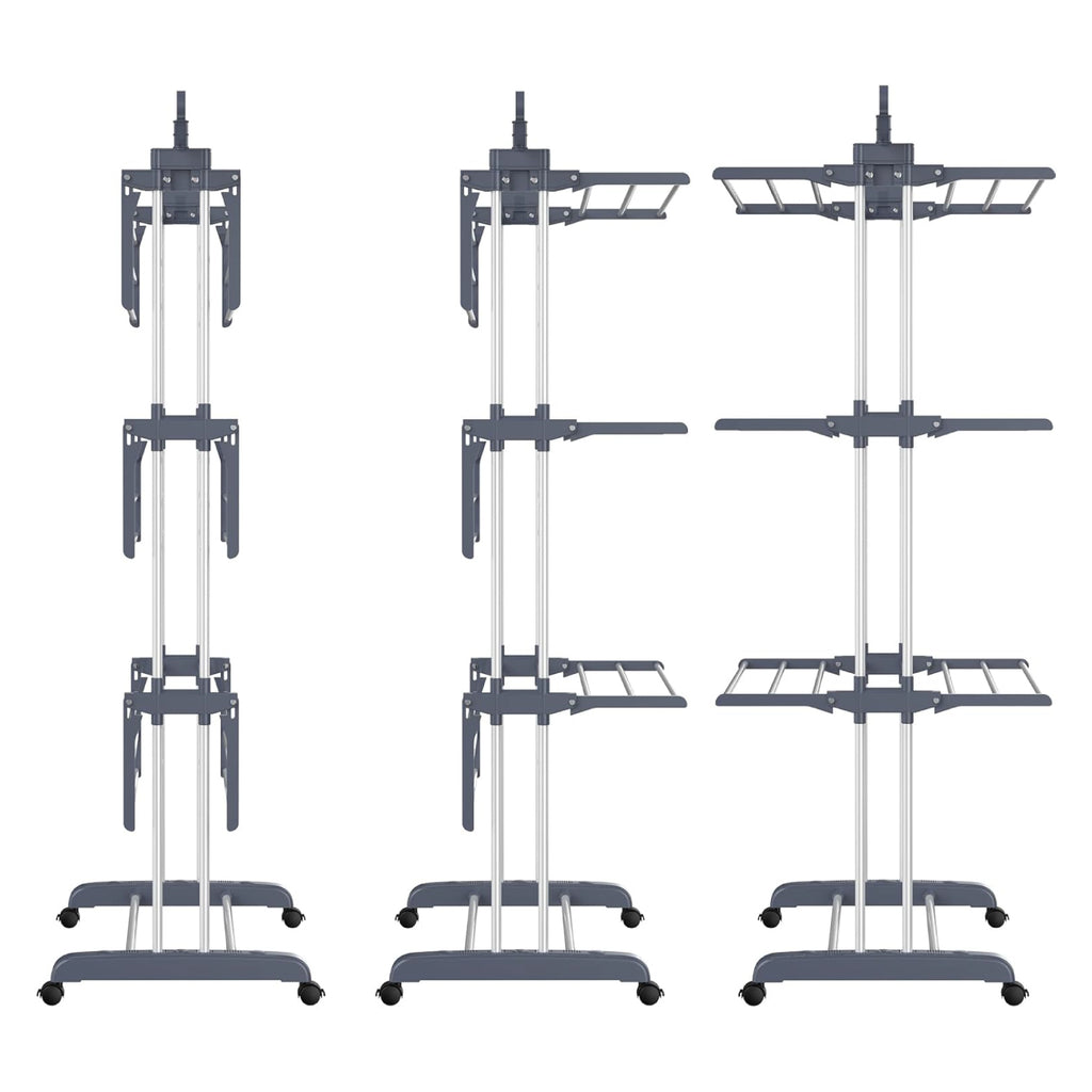 4-Tier Foldable Stainless Steel Clothes Drying Rack with Wheels – Portable & Heavy Duty