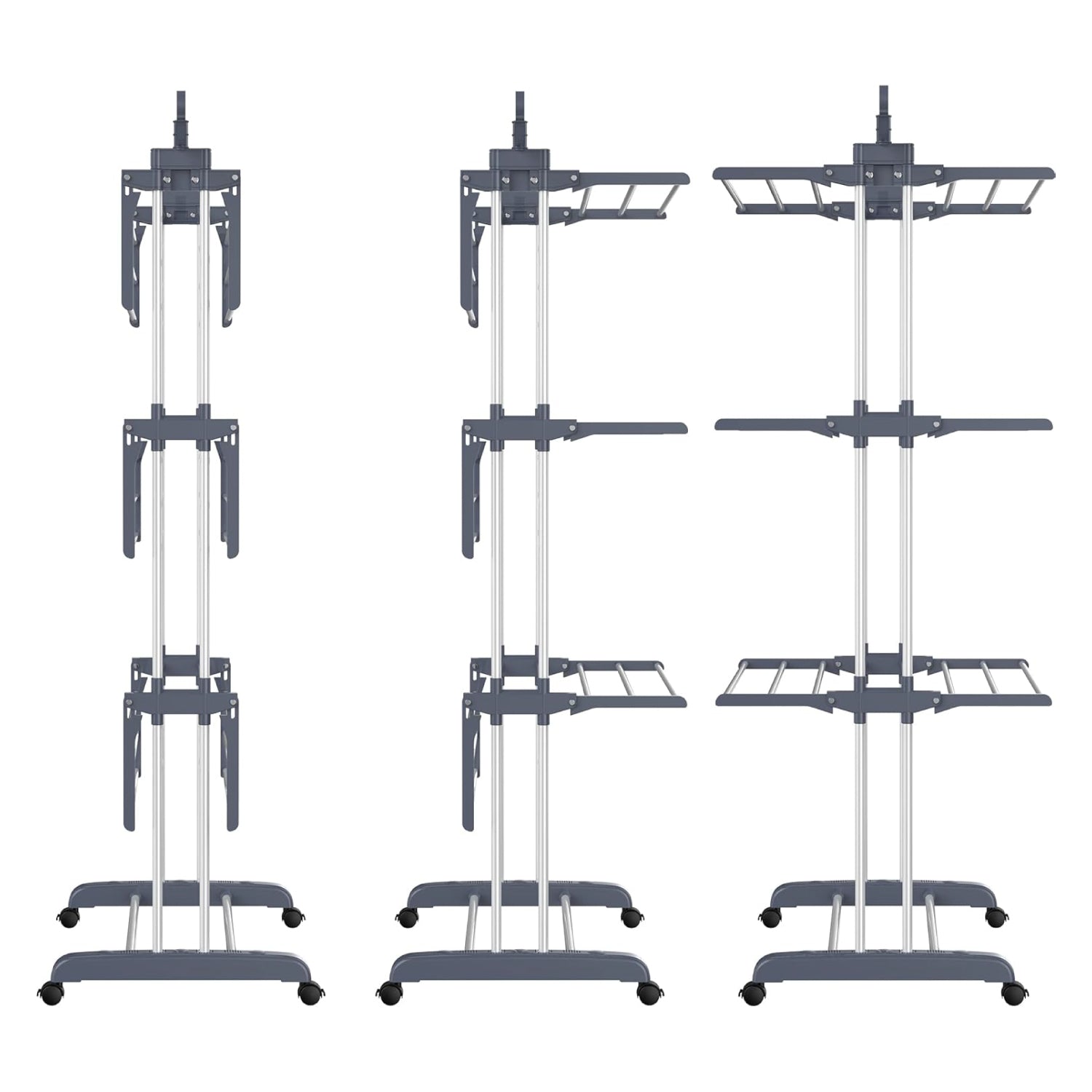 4-Tier Foldable Stainless Steel Clothes Drying Rack with Wheels – Portable & Heavy Duty