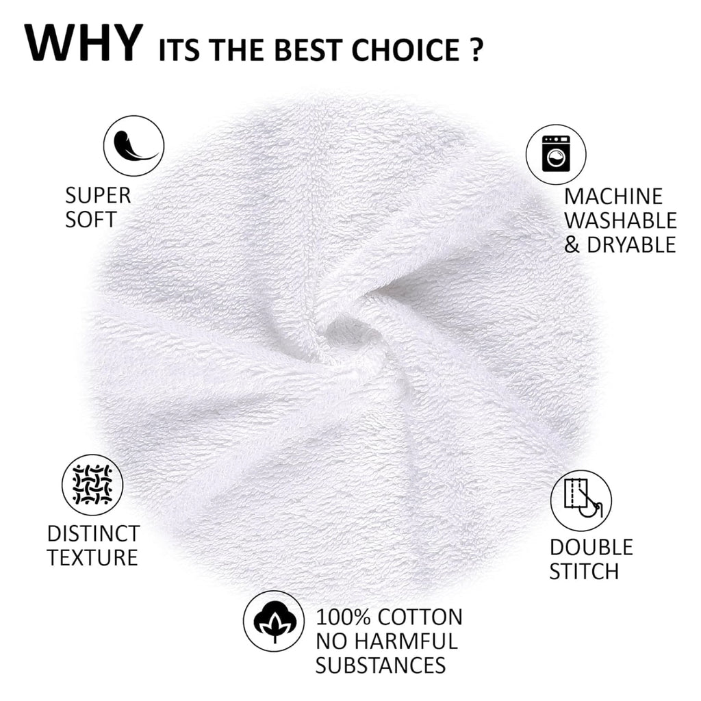 6-Pack White Cotton Hand Towels – Soft, Absorbent, Quick Dry, 650 GSM, Large 50x100cm