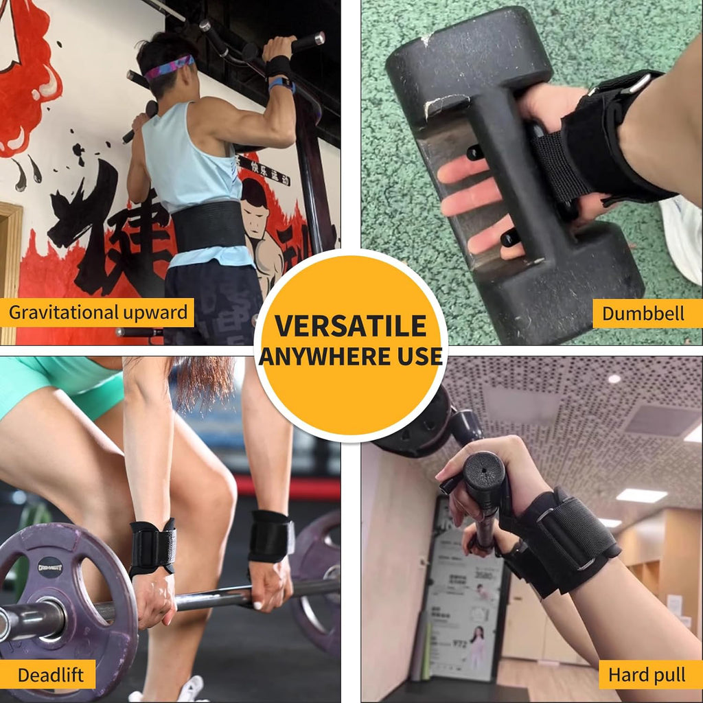 Weight Lifting Hooks – 330 LB Heavy Duty Wrist Straps for Deadlifts & Pull-Ups