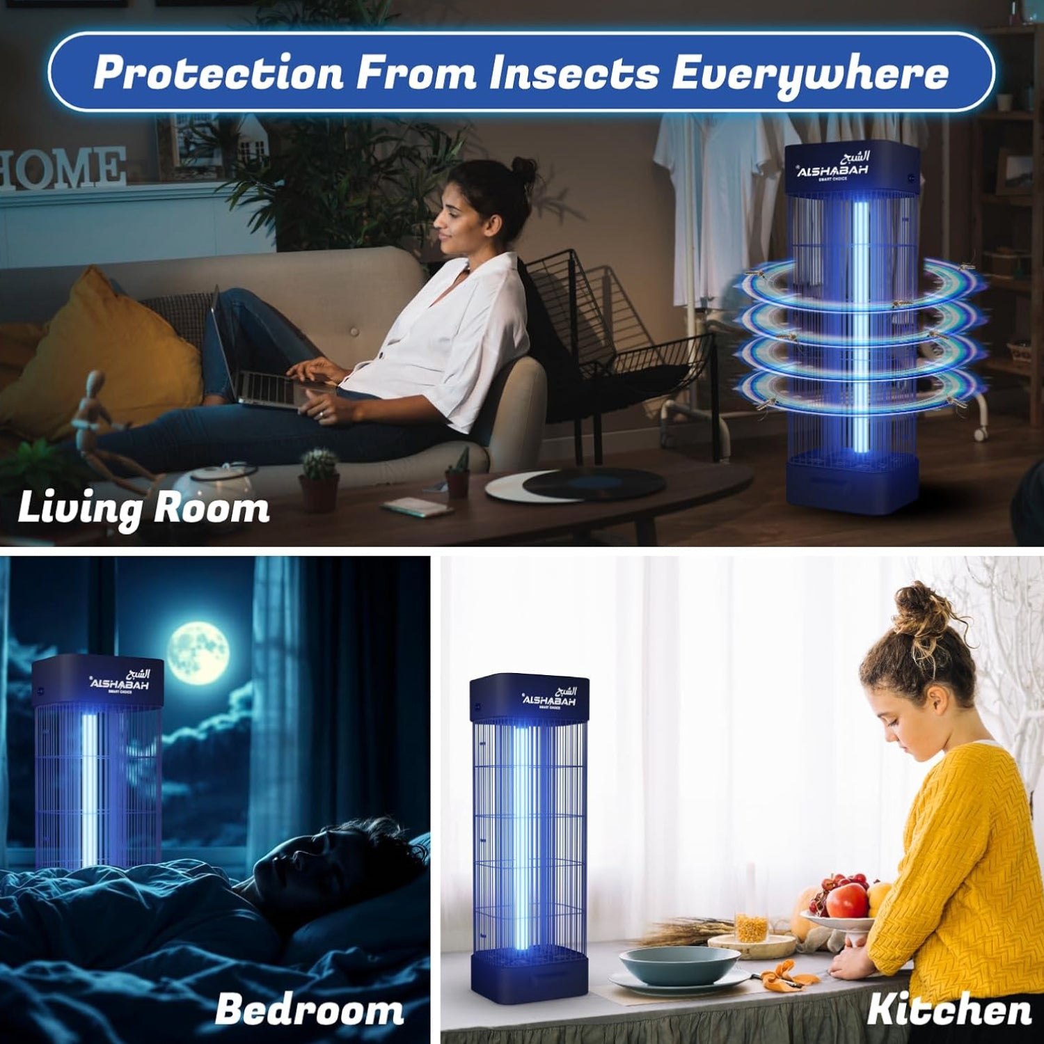 ALSHABAH 3800V Mosquito Killer Lamp | High Power UV Electric Insect Zapper for Indoor & Outdoor