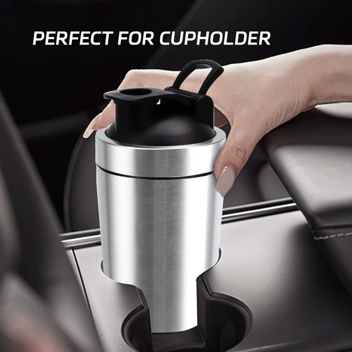 27oz Stainless Steel Protein Shaker – Leak-Proof, BPA-Free, with Powder Compartment & Mixer Ball (Red/Silver)