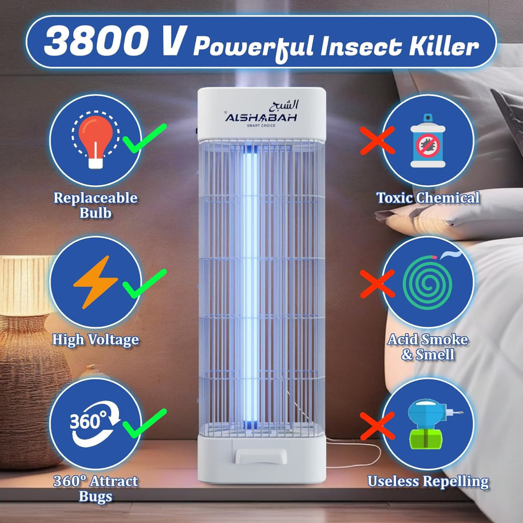 ALSHABAH 3800V Mosquito Killer Lamp | High Power UV Electric Insect Zapper for Indoor & Outdoor