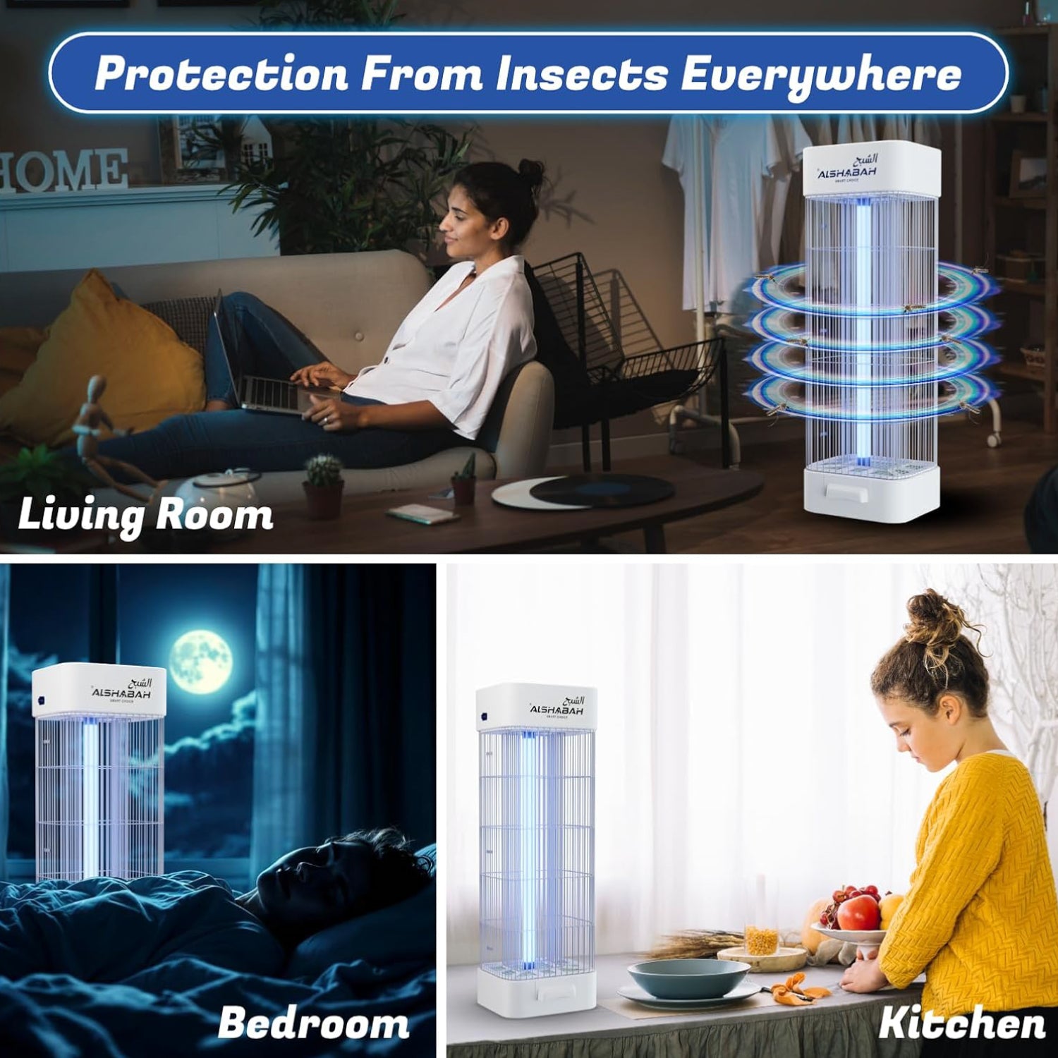 ALSHABAH 3800V Mosquito Killer Lamp | High Power UV Electric Insect Zapper for Indoor & Outdoor